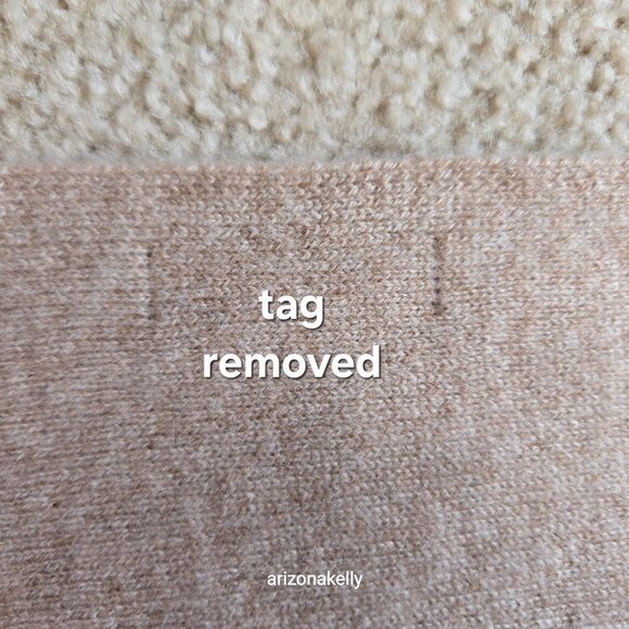 NWOT Cashmere Knit Scarf Heather Tan - Picture 6 of 12